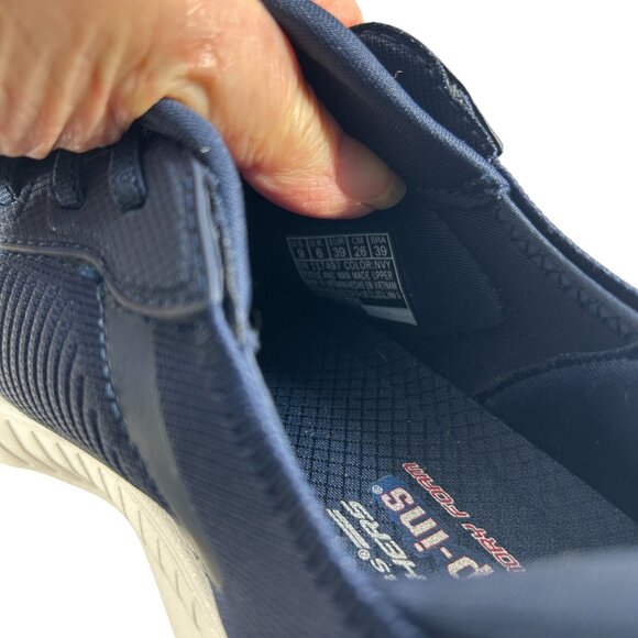 Skechers Womens Size 9 Bobs Sport Squad Blue Running Shoes Sneakers Memory Foam - Picture 7 of 8